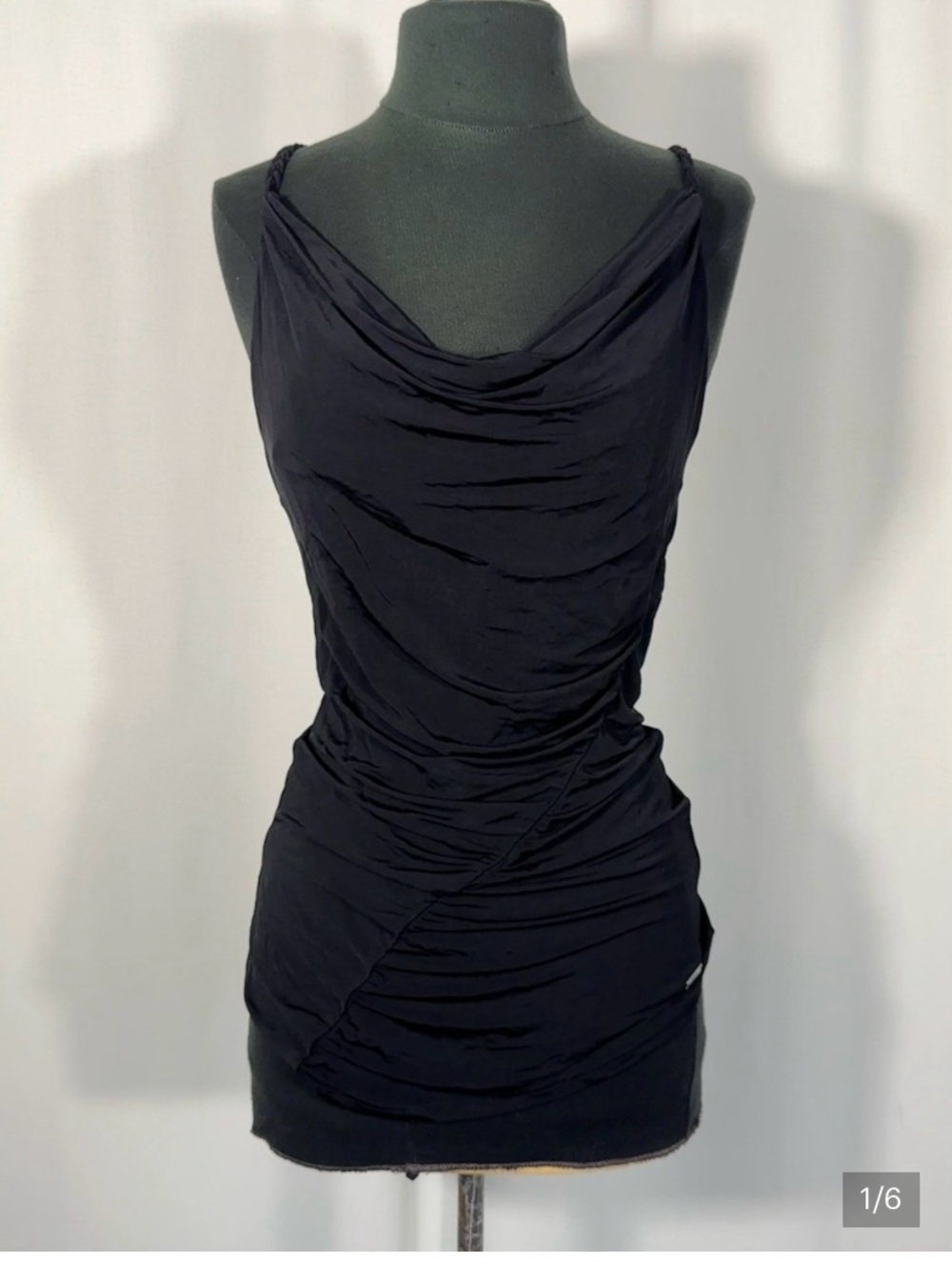 Guess Black  Draped Sleeveless Camisole Top with cross cross straps in back
